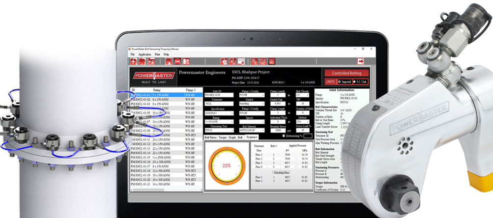 Bolt Tightening Software for use with both Tension Torque